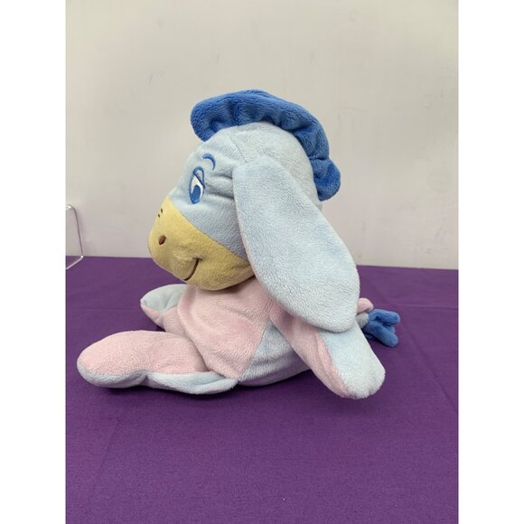 Disney Baby Eeyore Rattle 9 Inch Plush Stuffed Animal Blue Purple Embroidered Fa - Picture 7 of 13